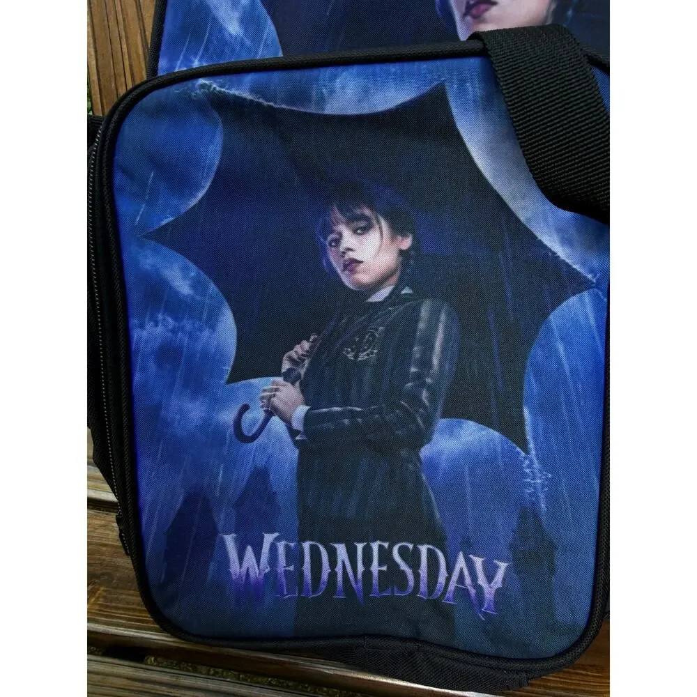 NEW Wednesday Addams 3 Piece Backpack Set Bookbag Lunch Bag, Pencil Case School